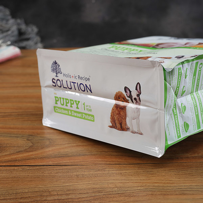 ジッパーが付いている袋の平底のガセット袋の上のプラスチック犬BRCのペット フード包装袋の立場